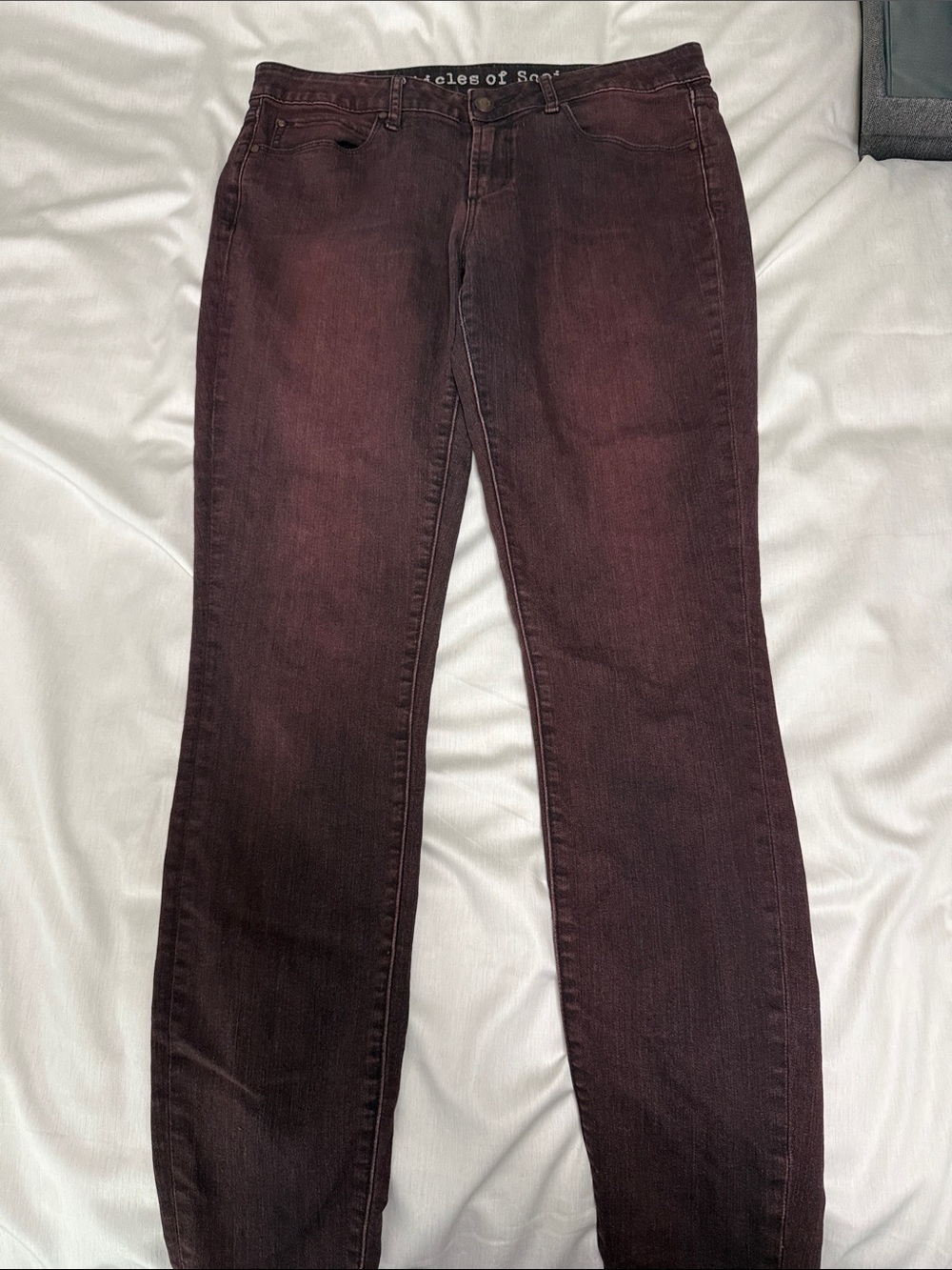 Articles Of Society Straight Leg Jeans in Burgundy